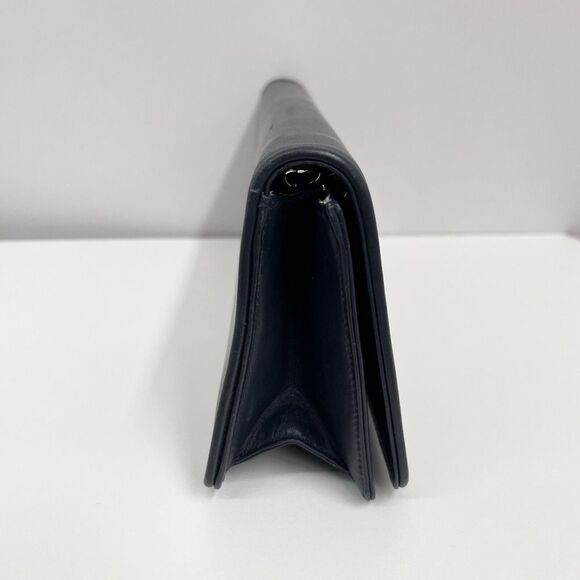 Vintage Salvatore Ferragamo Leather‎ Shoulder Bag or Clutch Navy Blue Rectangle - Picture 6 of 15